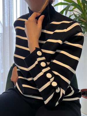 Pull rayé à col